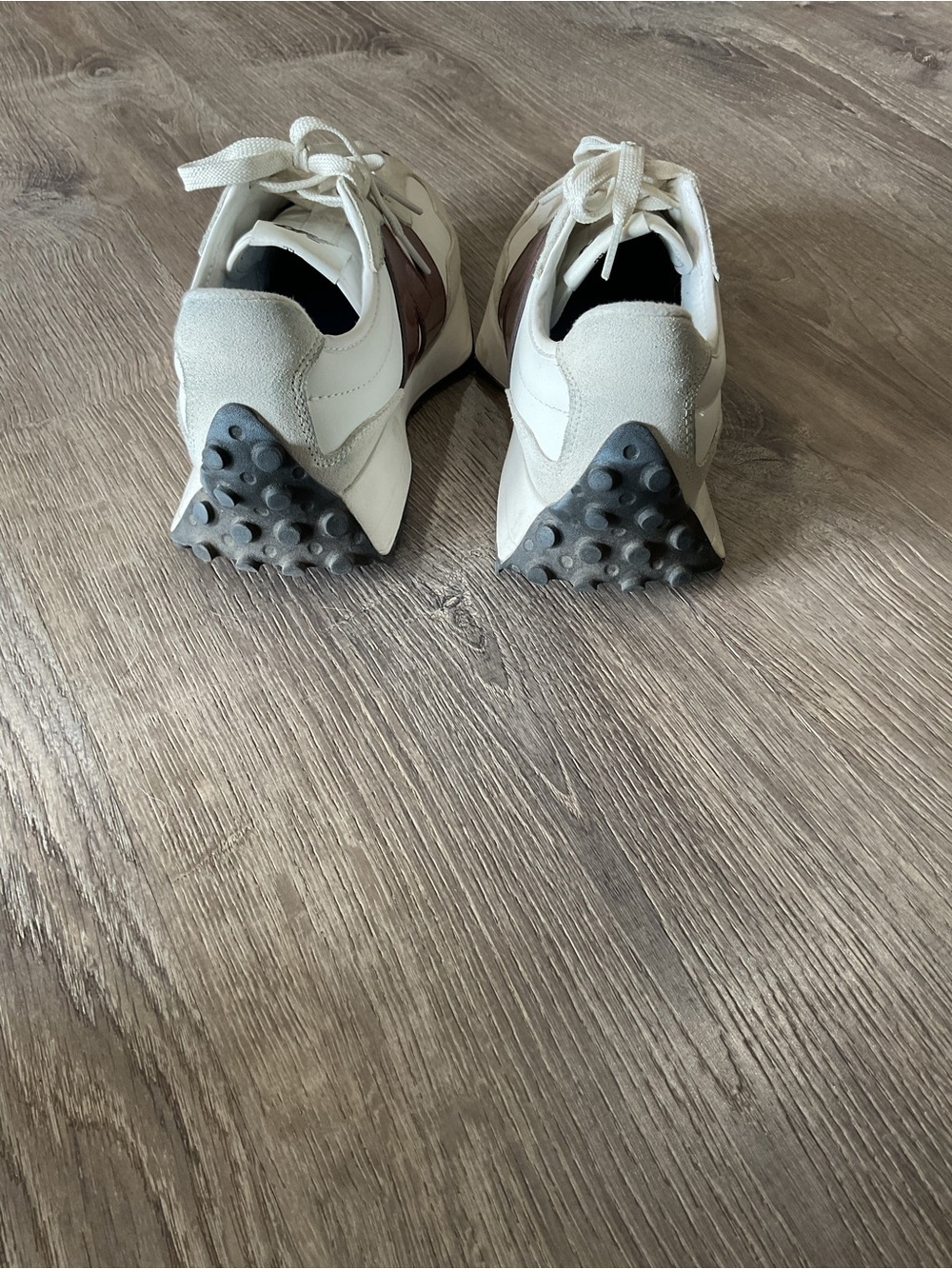 New Balance Cream and Maroon Low-Top Sneakers - Picture 5 of 10